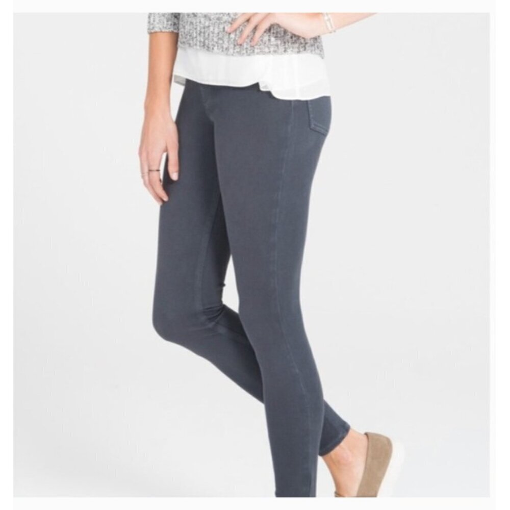Spanx Jean-ish Ankle Jeggings Womens Sz M Gray Stretch Pants Slimming skinny EUC